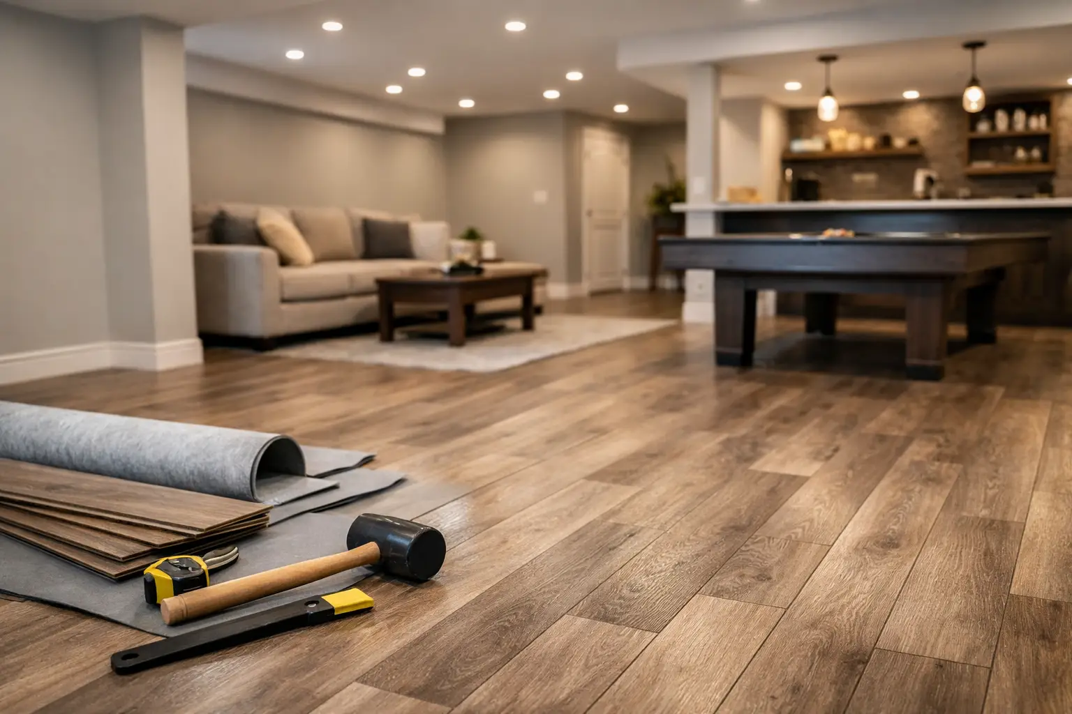 Basement Remodeling With New Flooring